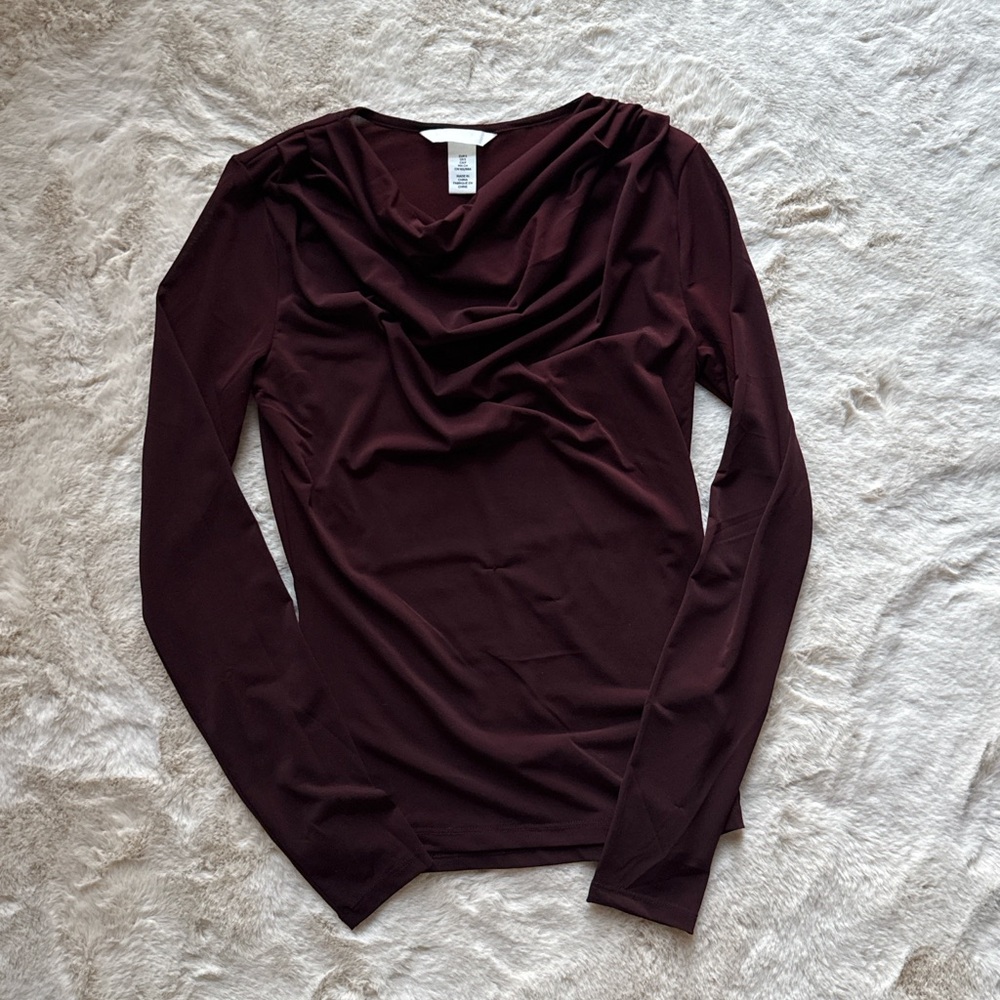 Elegant Burgundy Long Sleeve Top